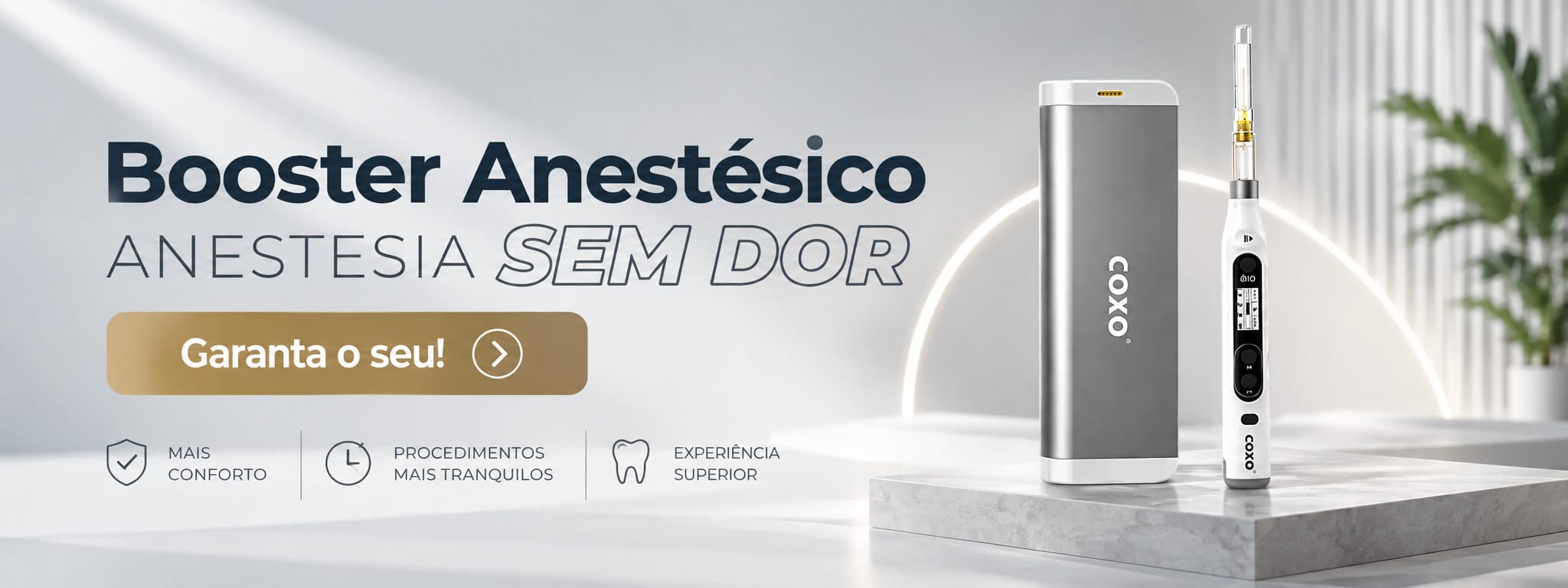 Booster Anestésico Coxo: anestesia sem dor. Mais conforto, procedimentos mais tranquilos e experiência superior. Garanta o seu.